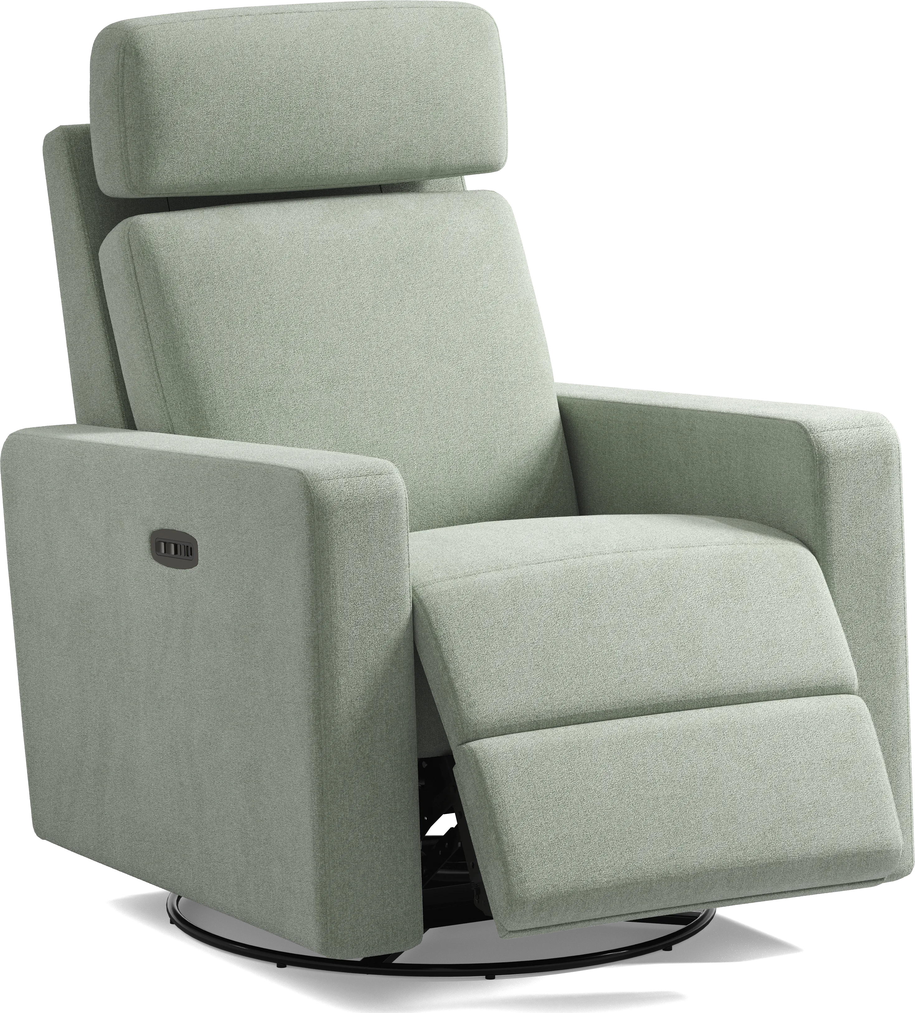 Clifton Blue Dual Power Swivel Glider Recliner - Thumbnail - Image 1