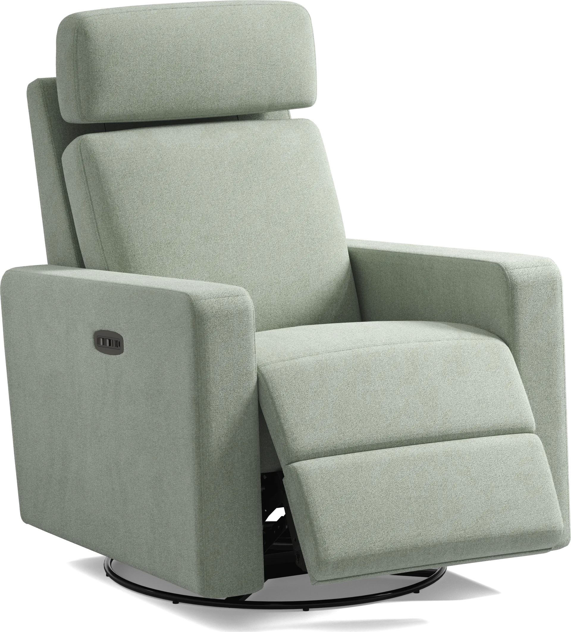 Clifton Blue Dual Power Swivel Glider Recliner - Image 1