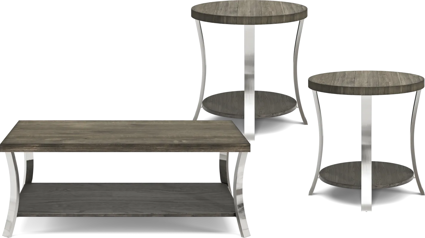 Arland Brown 3 Pc Table Set