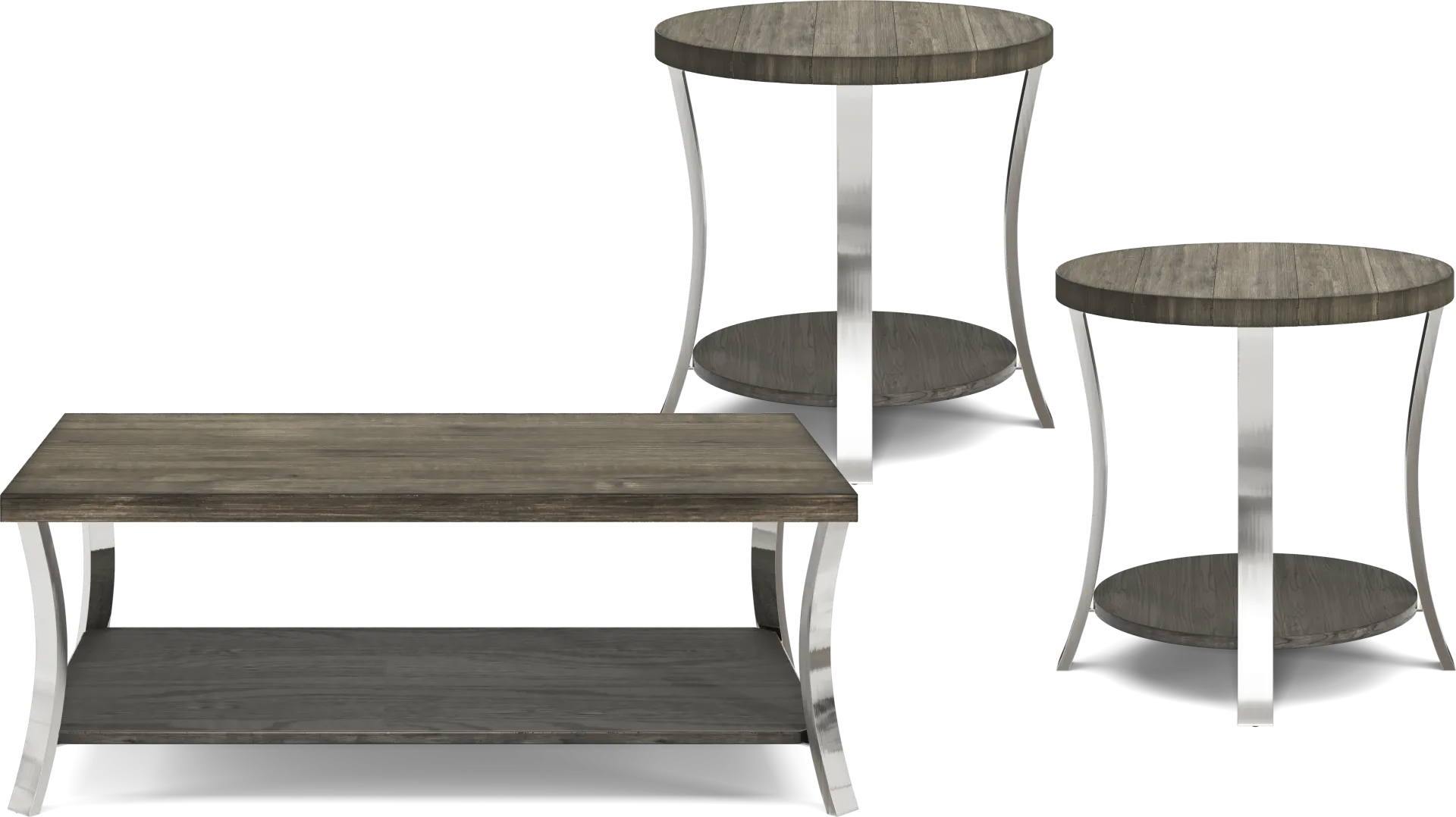 Arland Brown 3 Pc Table Set - Image 1