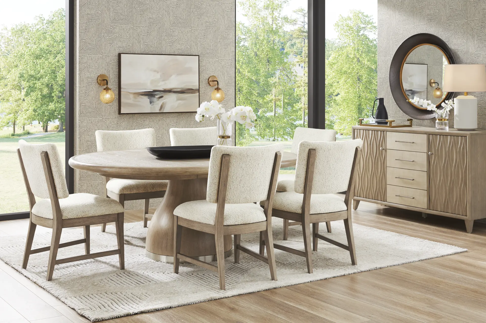 Marisole Taupe 5 Pc Round Dining Room