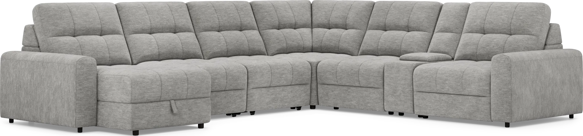 Meriwether Gray 7 Pc Power Slider Sectional - Image 2