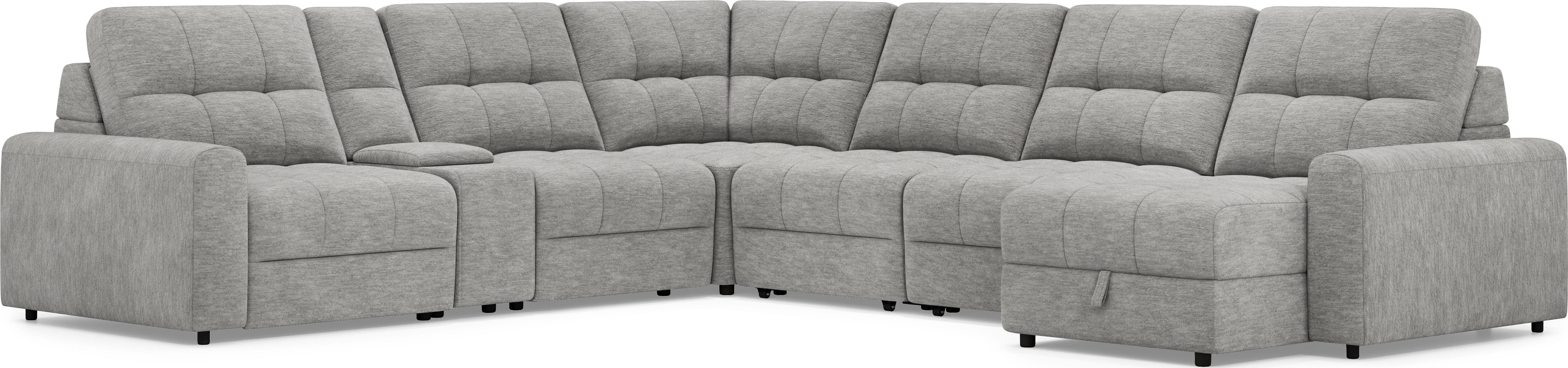 Meriwether Gray 7 Pc Power Slider Sectional - Thumbnail - Image 1