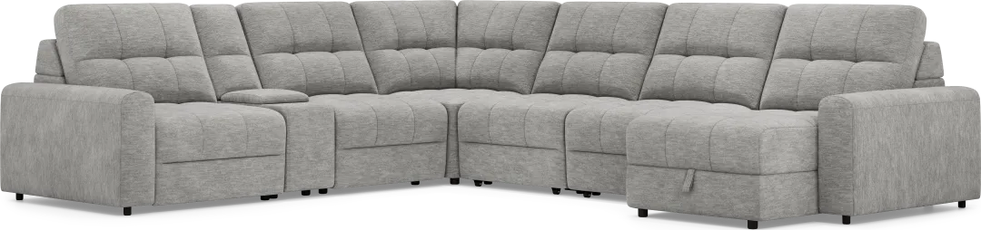 Meriwether Gray 7 Pc Power Slider Sectional