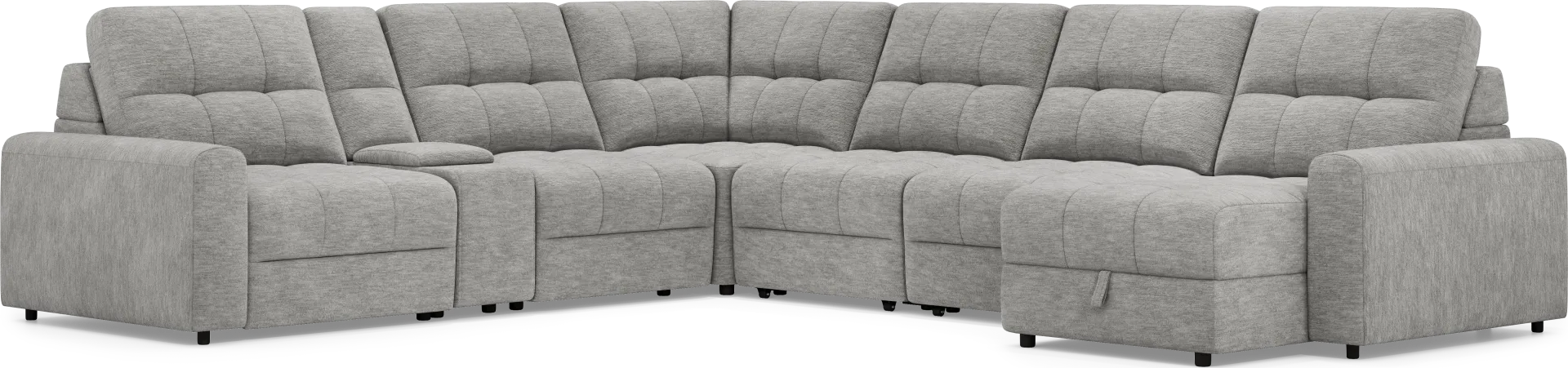 Meriwether Gray 7 Pc Power Slider Sectional - Image 2