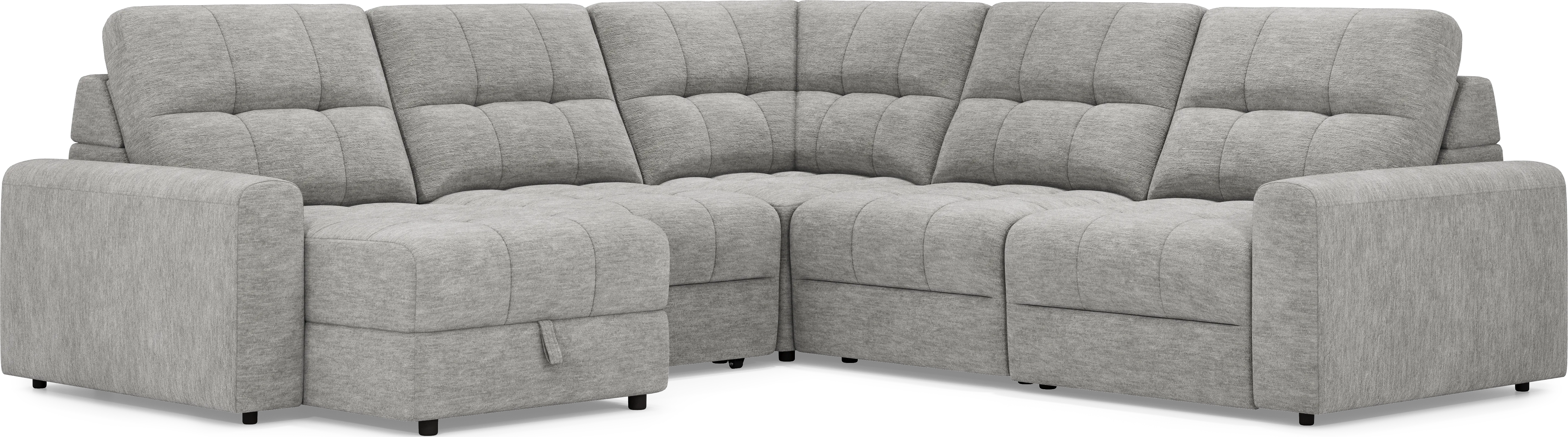 Meriwether Gray 5 Pc Power Slider Sectional - Thumbnail - Image 1