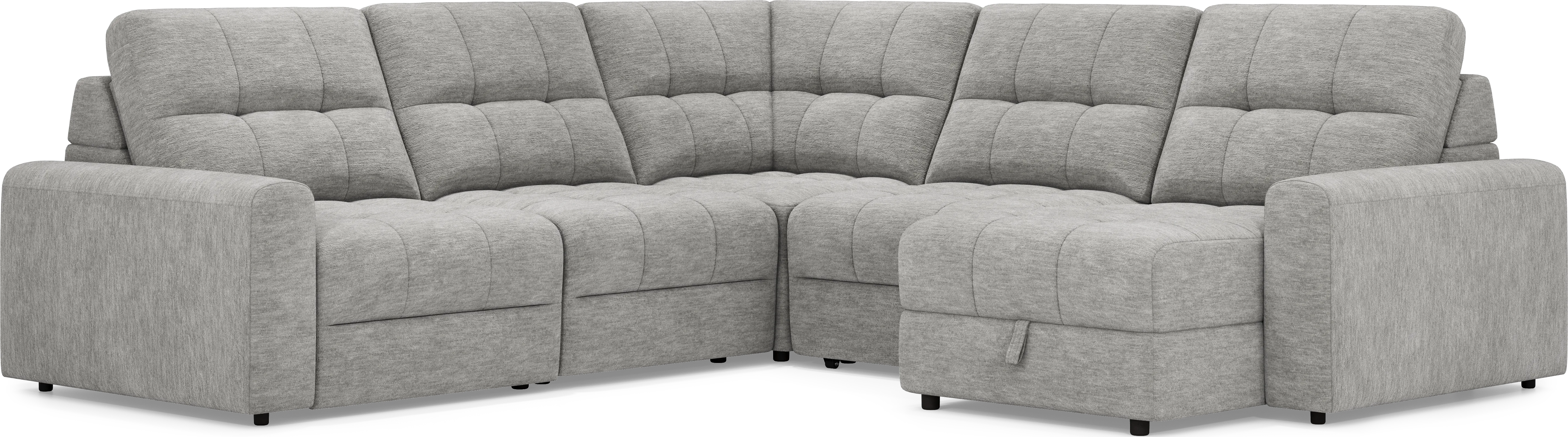 Meriwether Gray 5 Pc Power Slider Sectional - Thumbnail - Image 1
