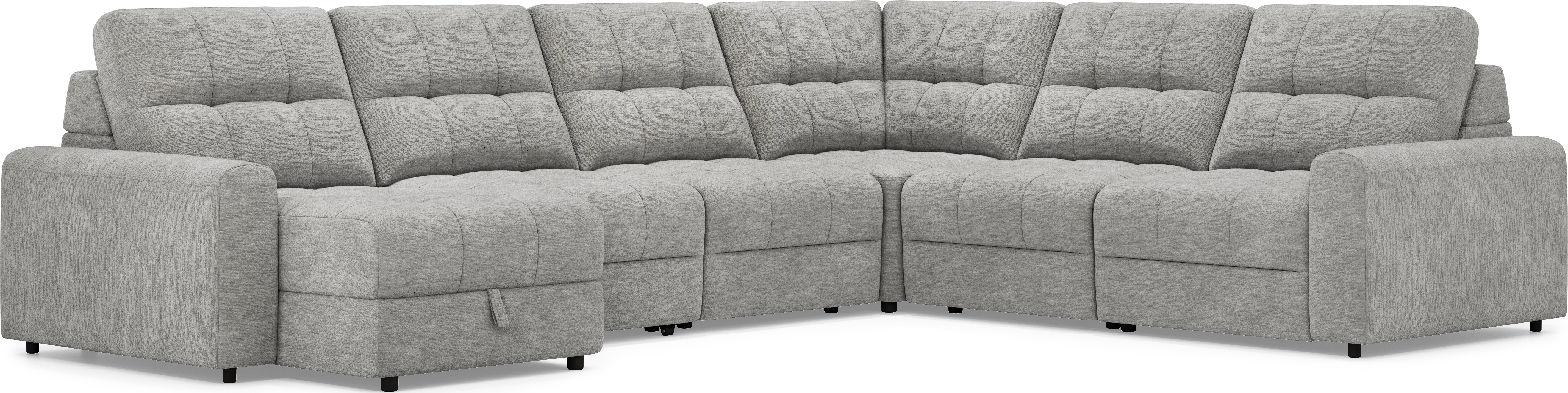 Meriwether Gray 6 Pc Power Slider Sectional - Thumbnail - Image 1
