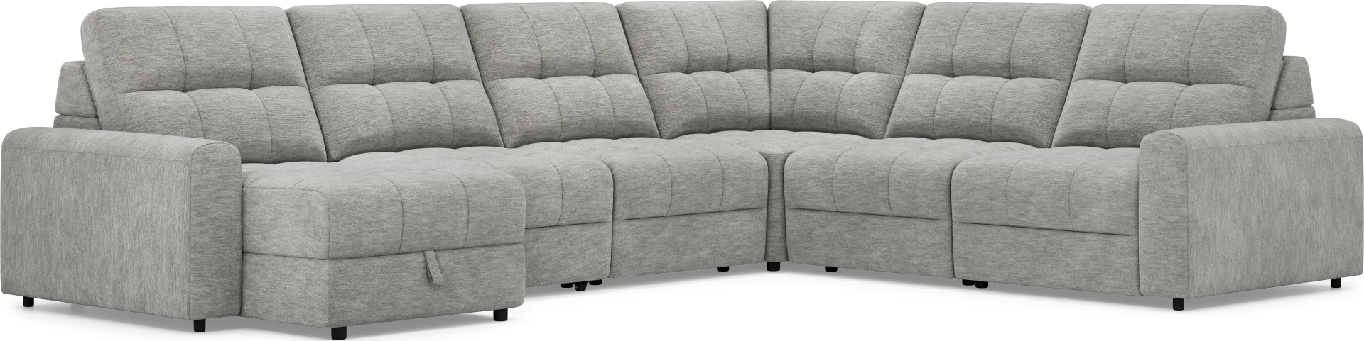 Meriwether Gray 6 Pc Power Slider Sectional - Image 1