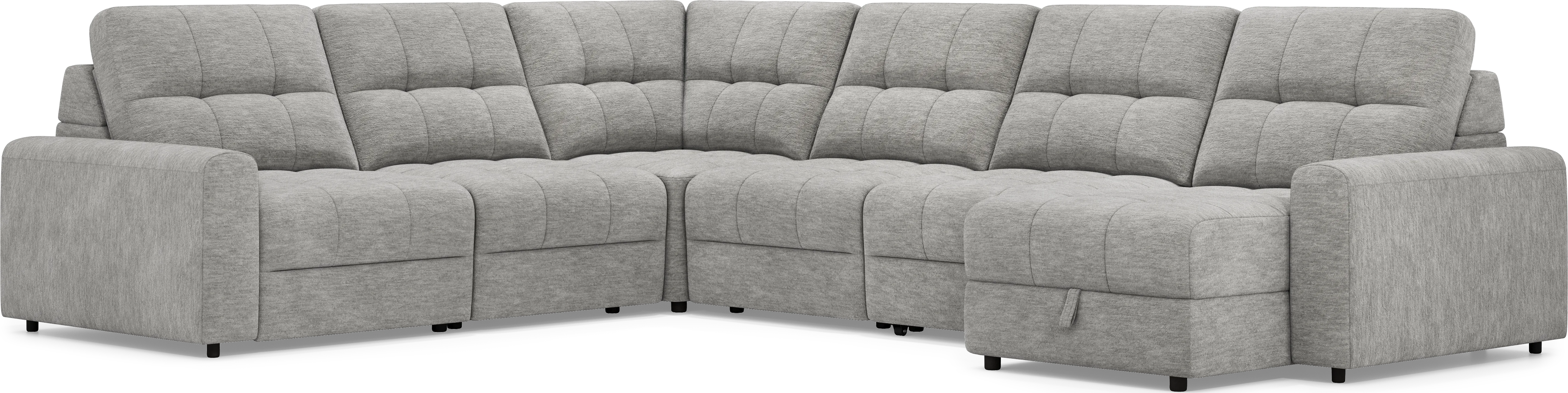 Meriwether Gray 6 Pc Power Slider Sectional - Thumbnail - Image 1