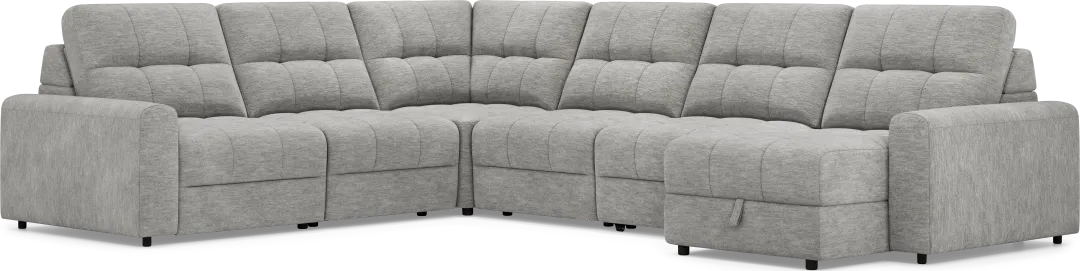 Meriwether Gray 6 Pc Power Slider Sectional