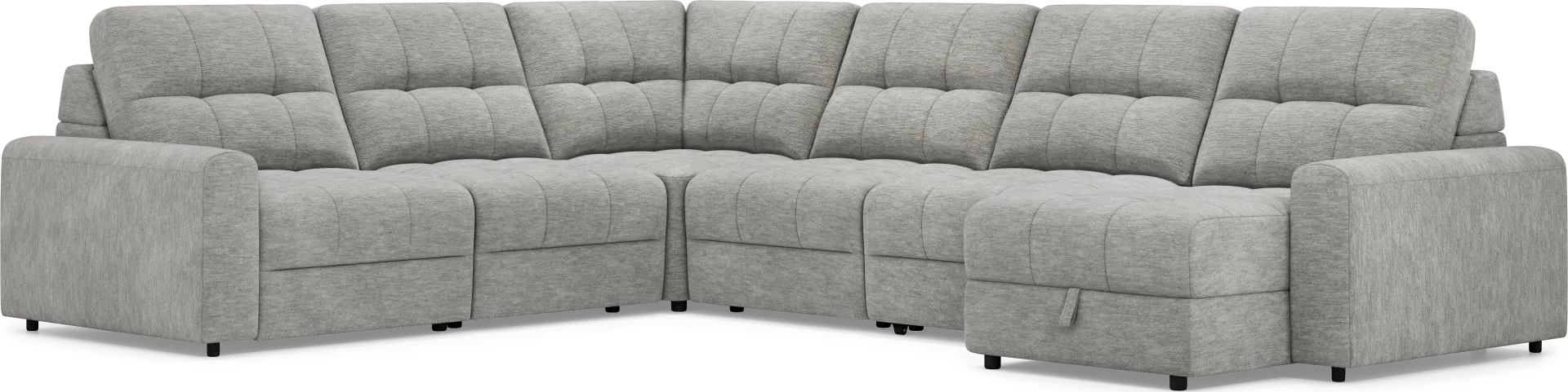 Meriwether Gray 6 Pc Power Slider Sectional - Image 1