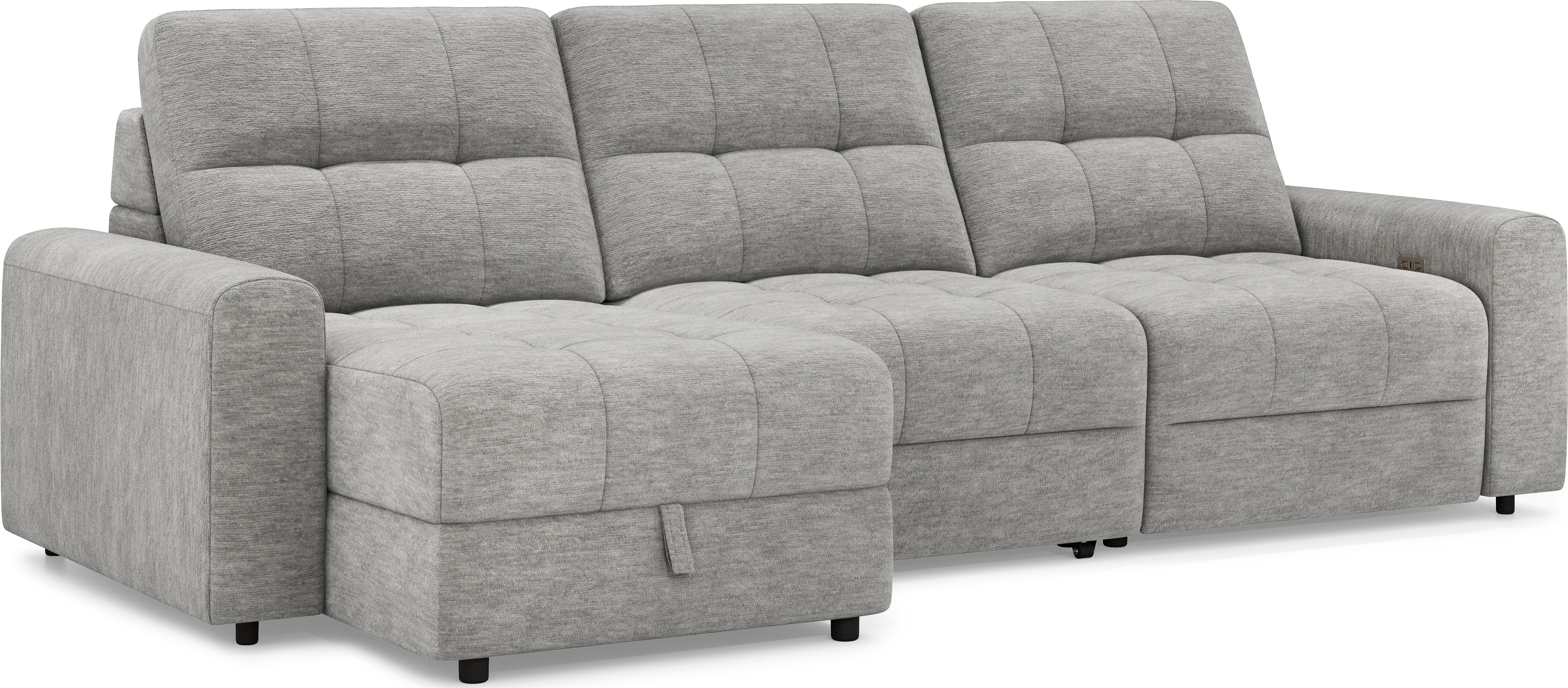 Meriwether Gray 3 Pc Power Slider Sectional - Image 2