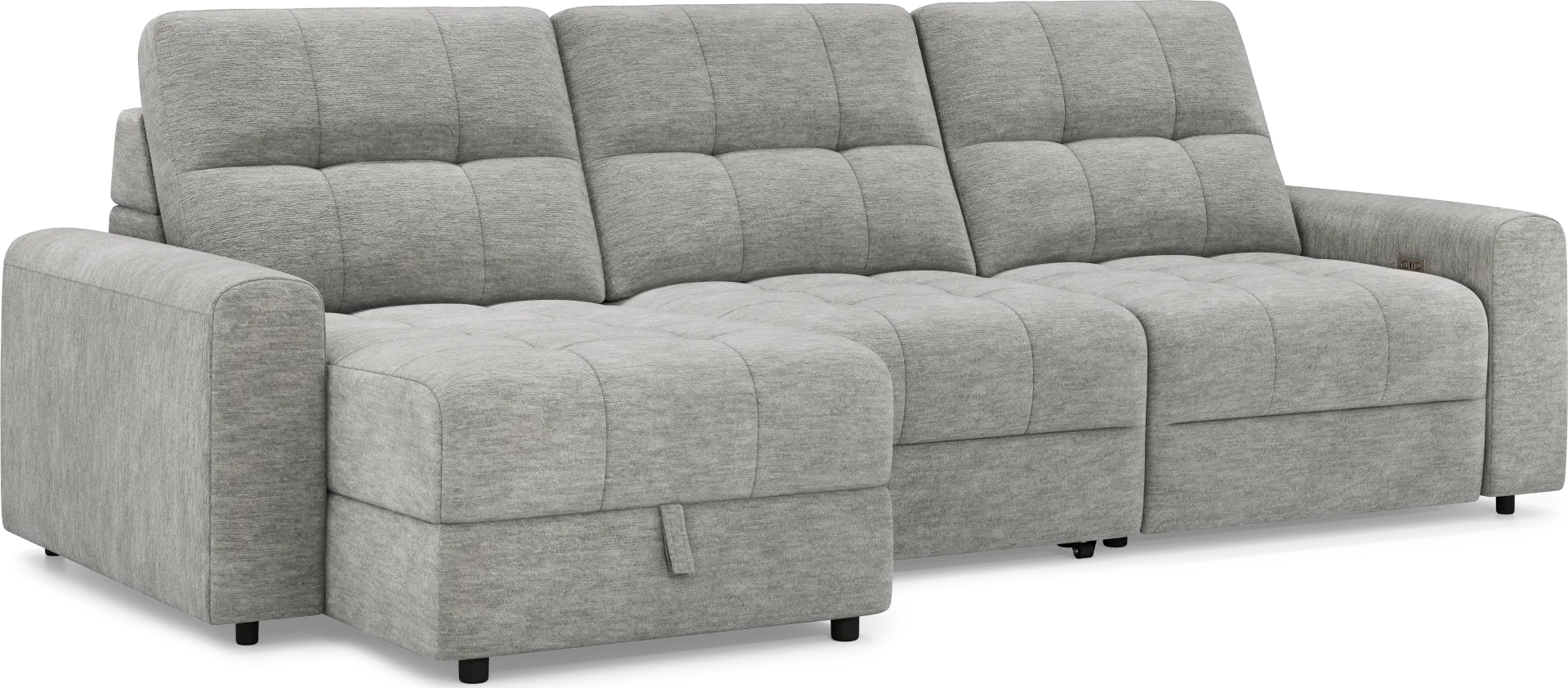 Meriwether Gray 3 Pc Power Slider Sectional