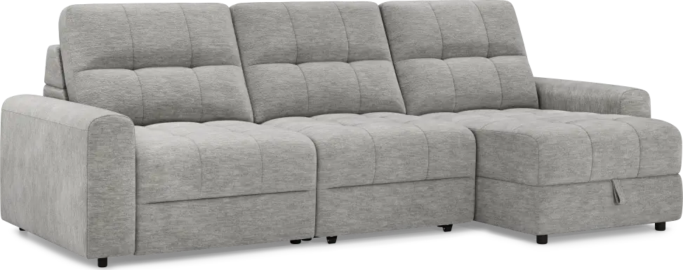 Meriwether Gray 3 Pc Power Slider Sectional