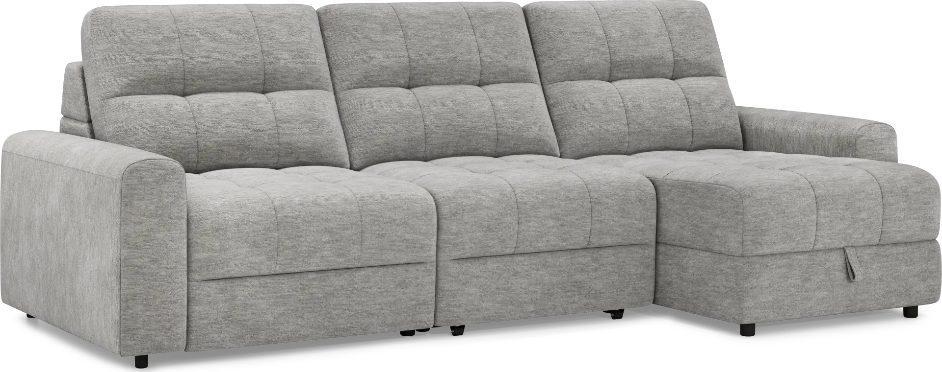 Meriwether Gray 3 Pc Power Slider Sectional