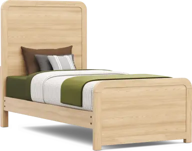 twin wood panel bed