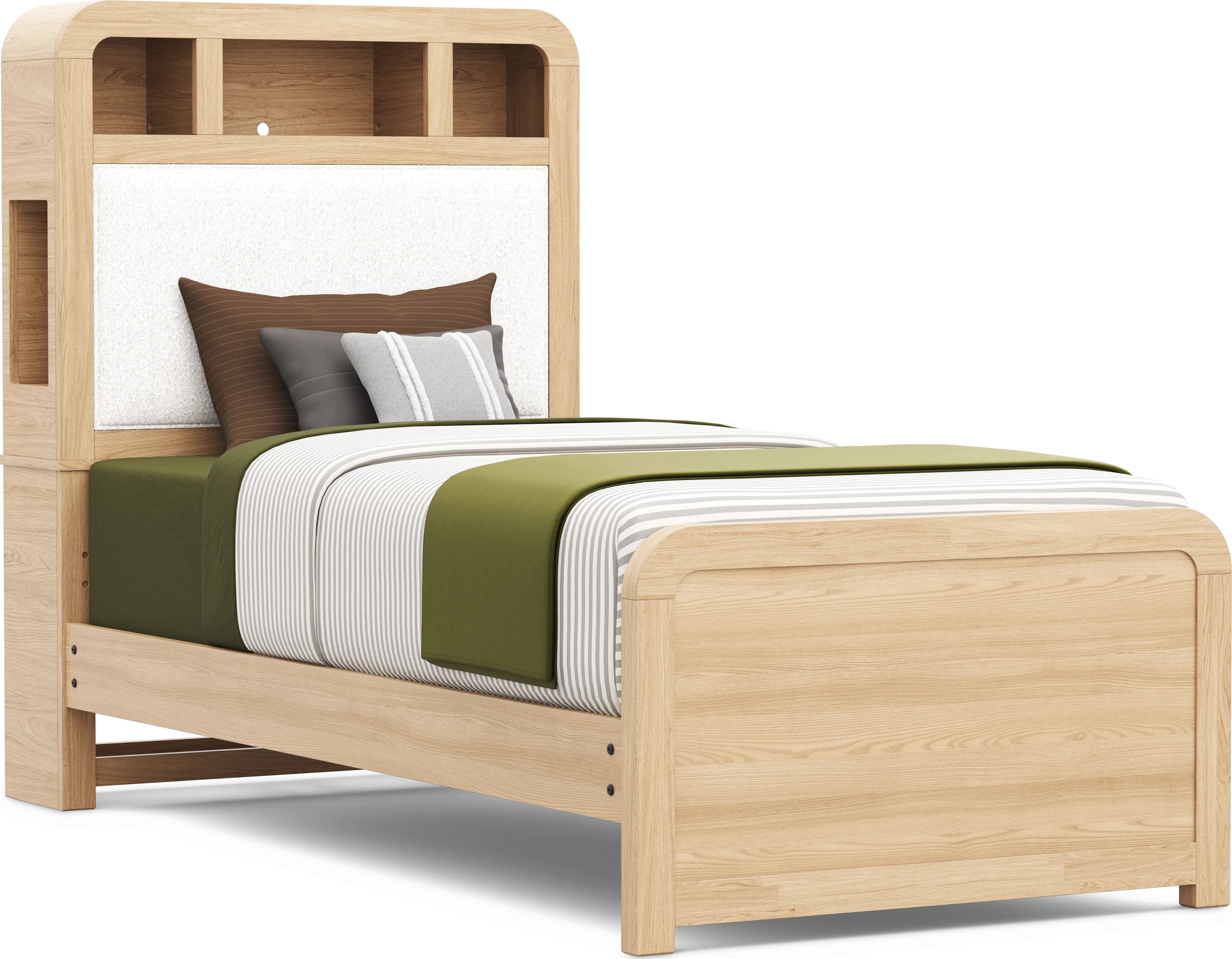 Kids Hidden Hills Light Oak Twin Bookcase Bed