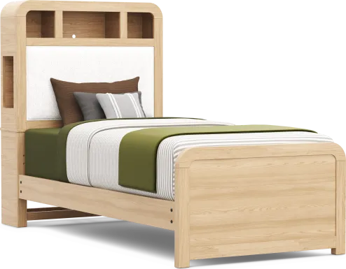 Kids Hidden Hills Light Oak Twin Bookcase Bed