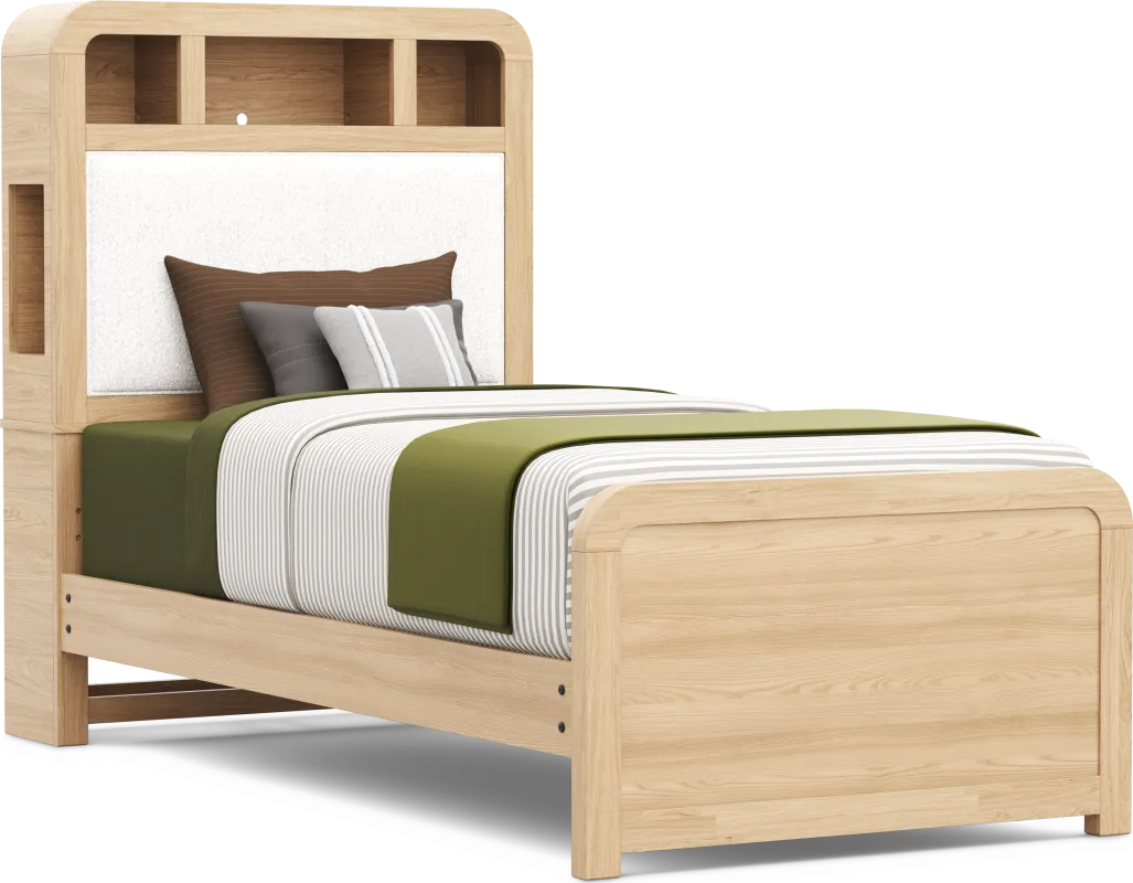 Kids Hidden Hills Light Oak Twin Bookcase Bed