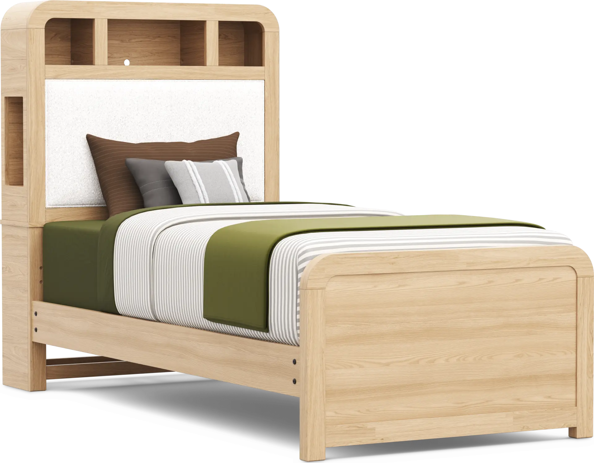 Kids Hidden Hills Light Oak Twin Bookcase Bed