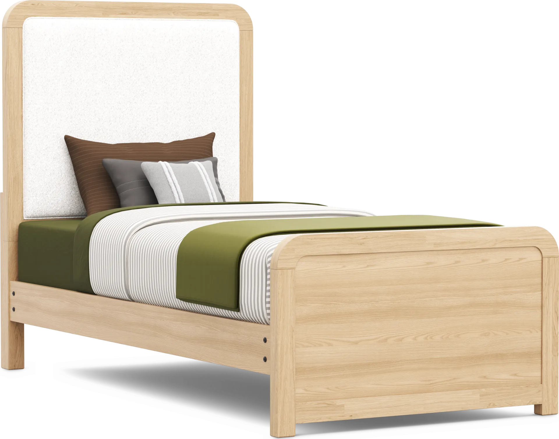Kids Hidden Hills Light Oak Twin Upholstered Panel Bedroom - Image 2