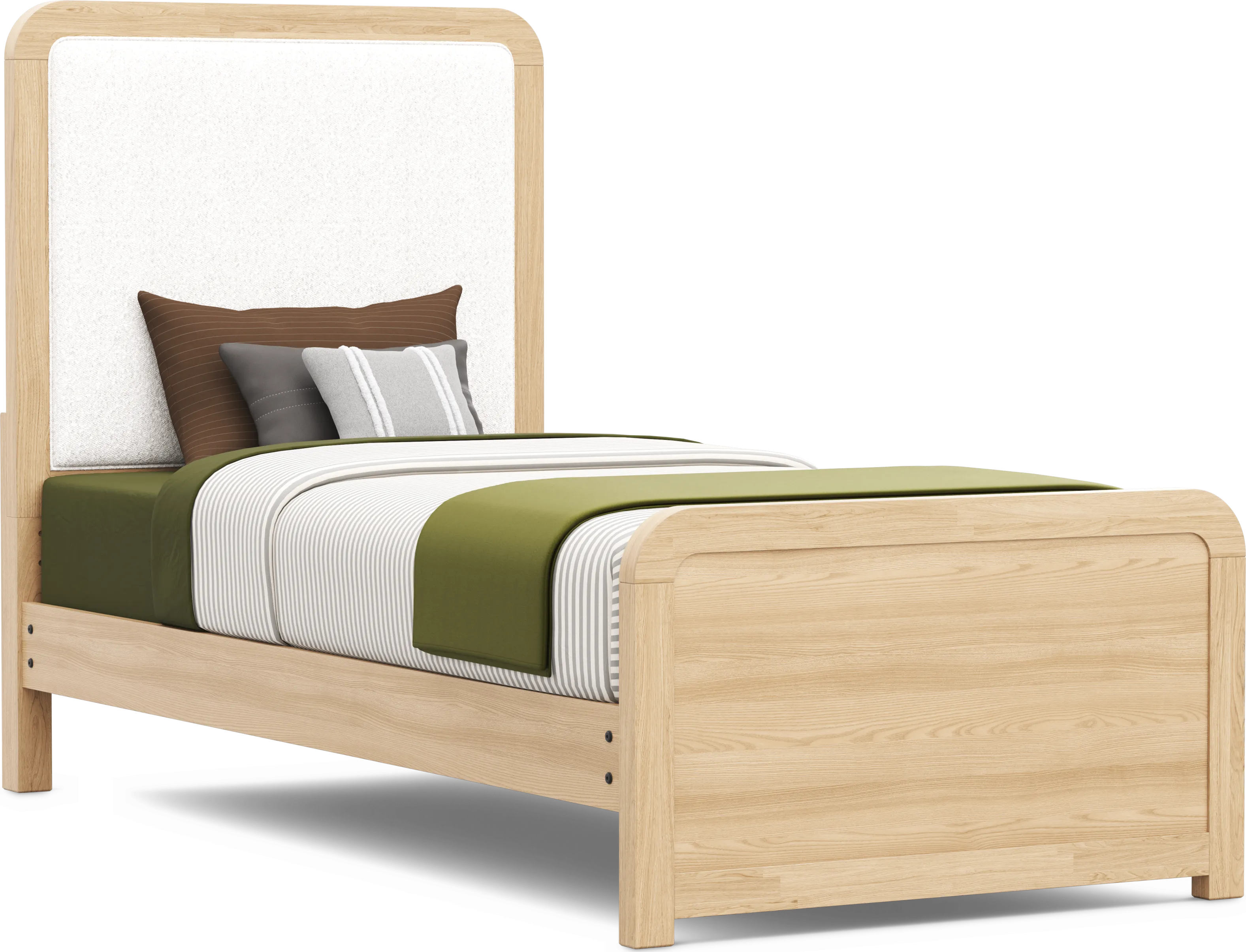 Kids Hidden Hills Light Oak Twin XL Upholstered Panel Bed - Thumbnail - Image 1