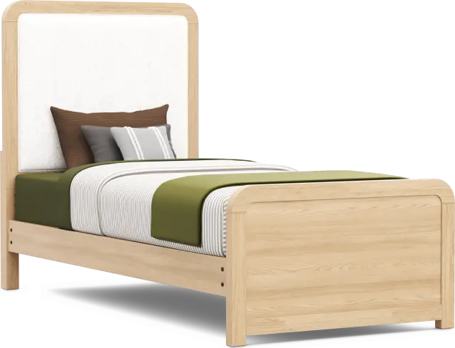 Kids Hidden Hills Light Oak Twin XL Upholstered Panel Bed - Thumbnail - Image 2