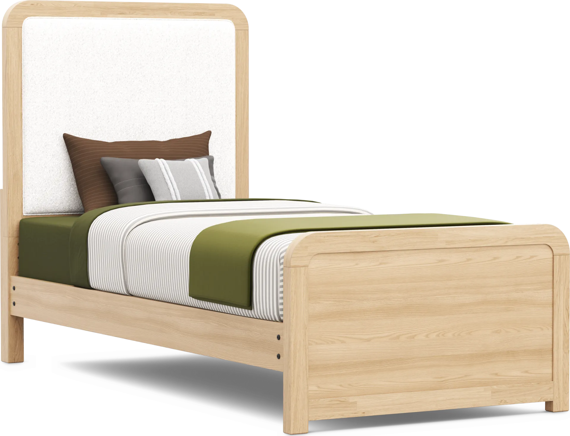 Kids Hidden Hills Light Oak Twin XL Upholstered Panel Bed - Image 1