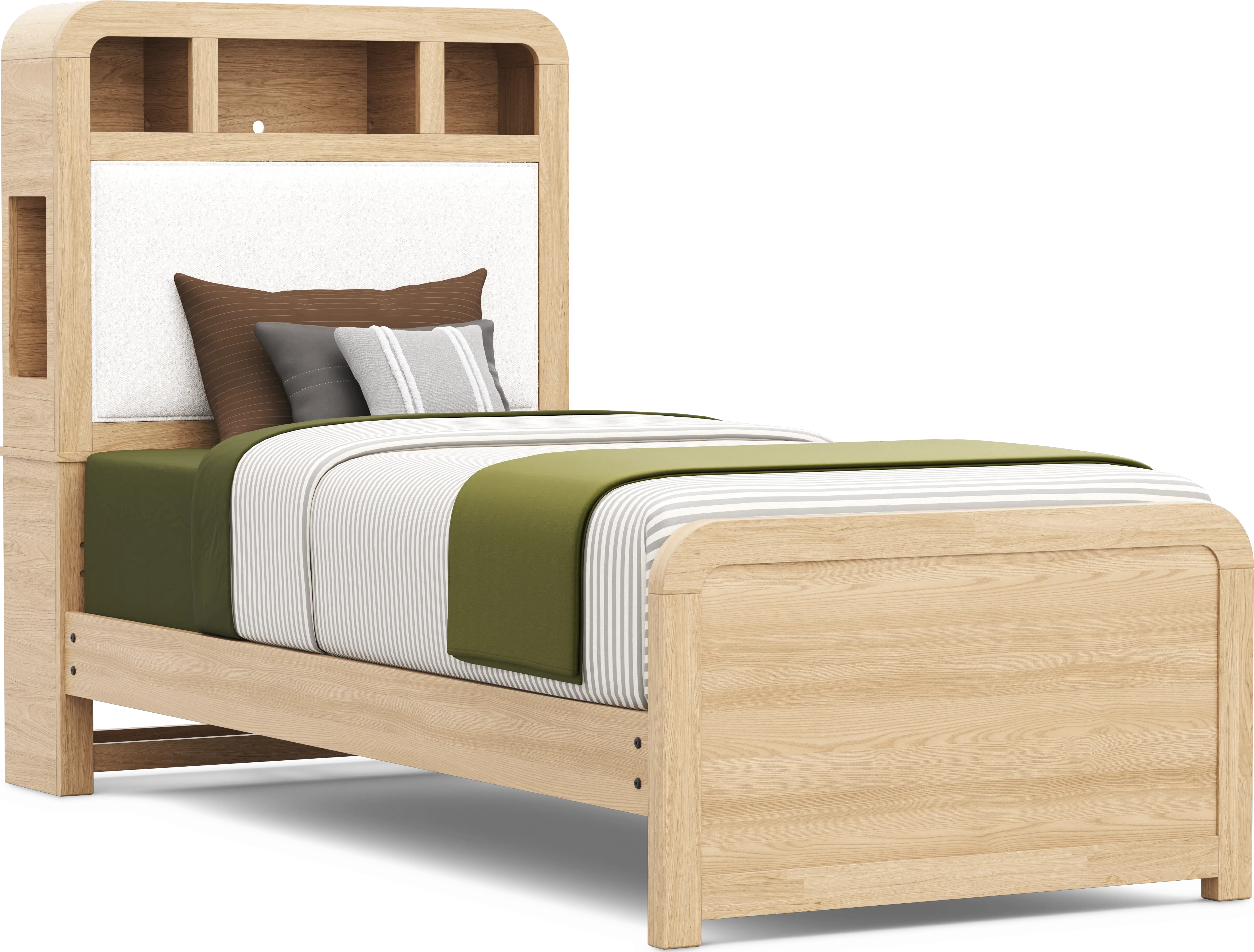 Kids Hidden Hills Light Oak Twin XL Bookcase Bed - Thumbnail - Image 1