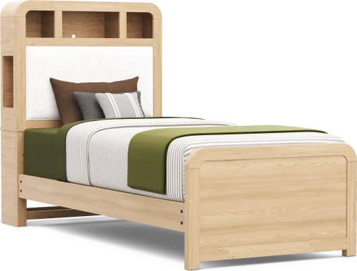 Kids Hidden Hills Light Oak Twin XL Bookcase Bed
