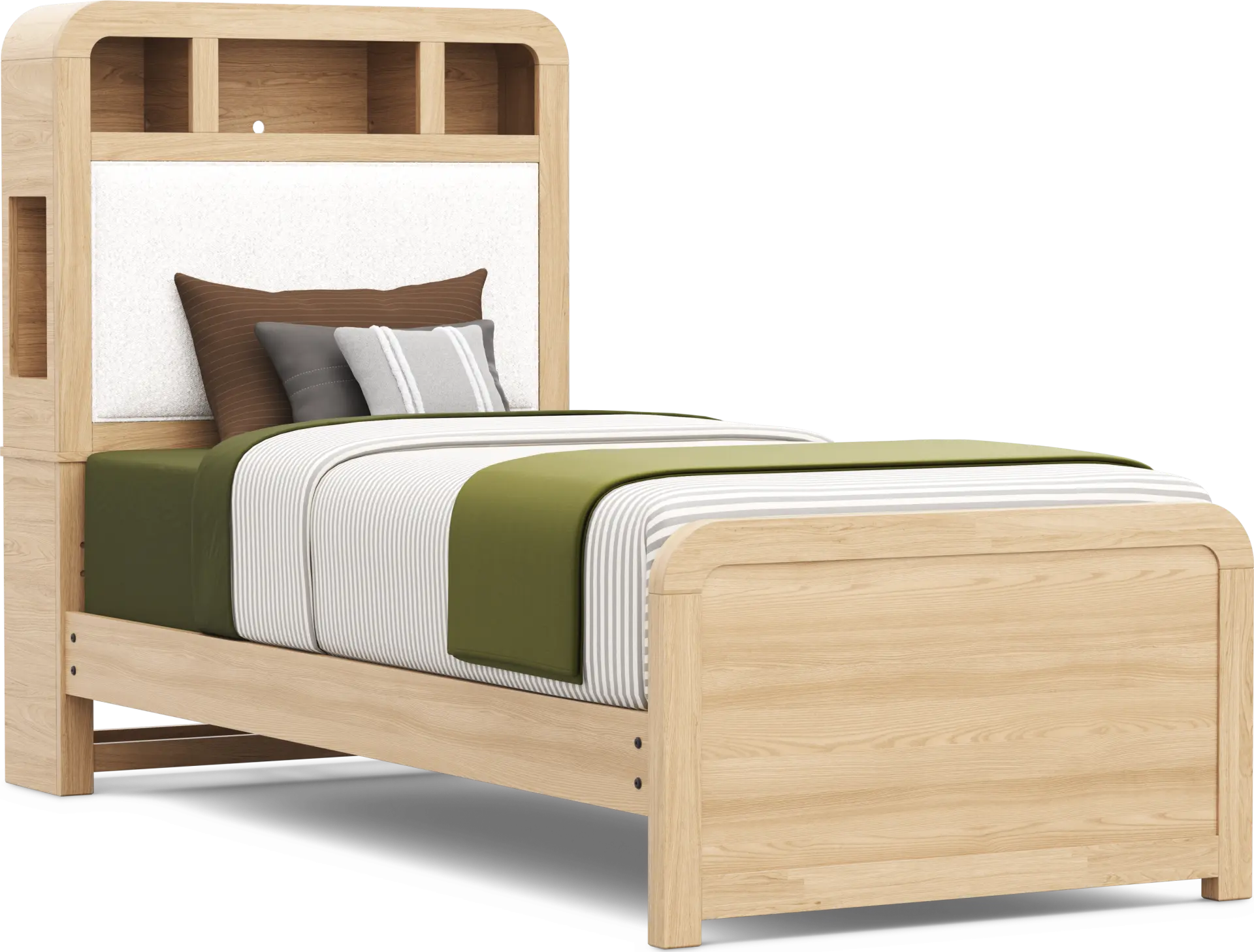 Kids Hidden Hills Light Oak Twin XL Bookcase Bed