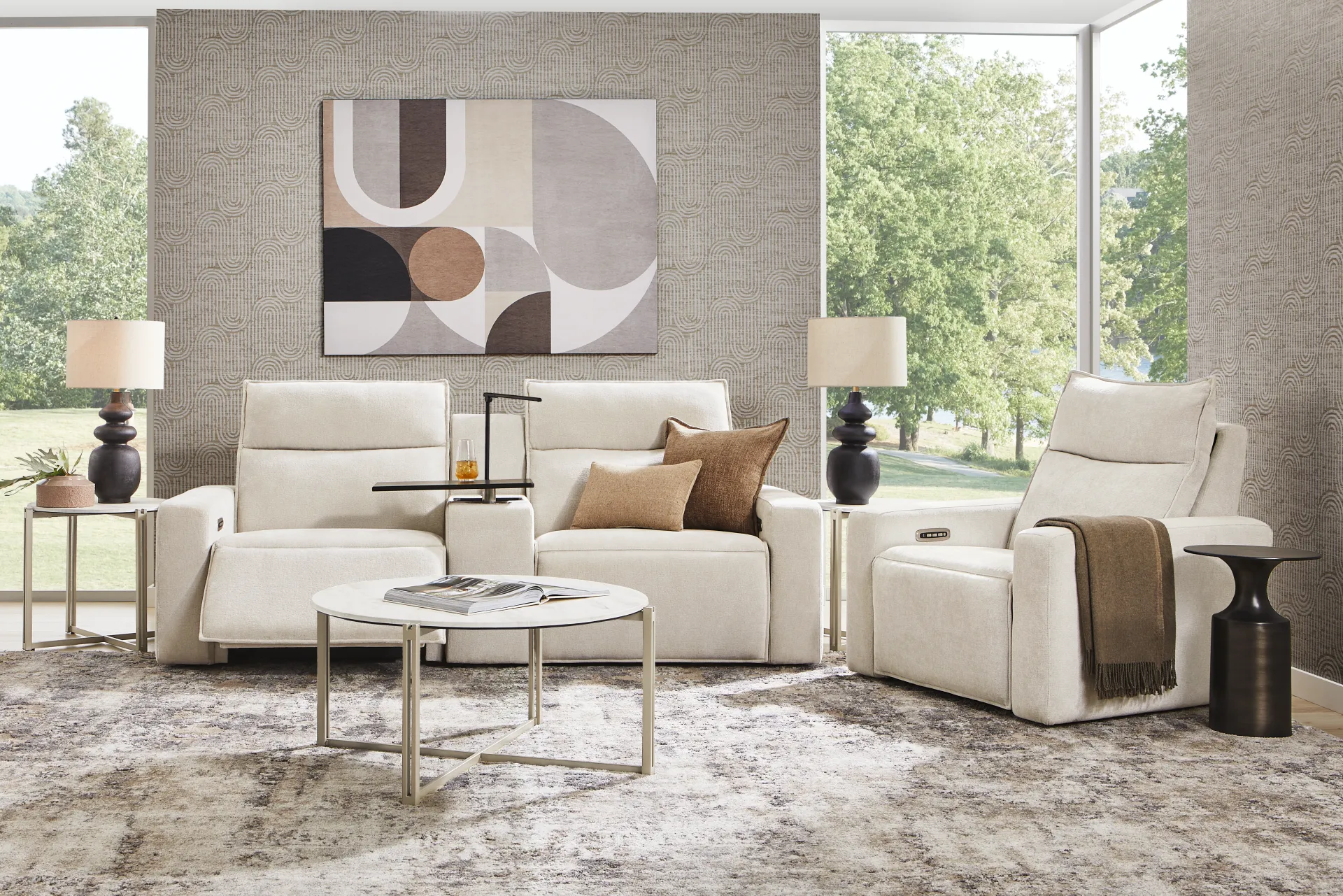 Silver 3 Pc Dual Power Reclining ModularTwo - Image 1
