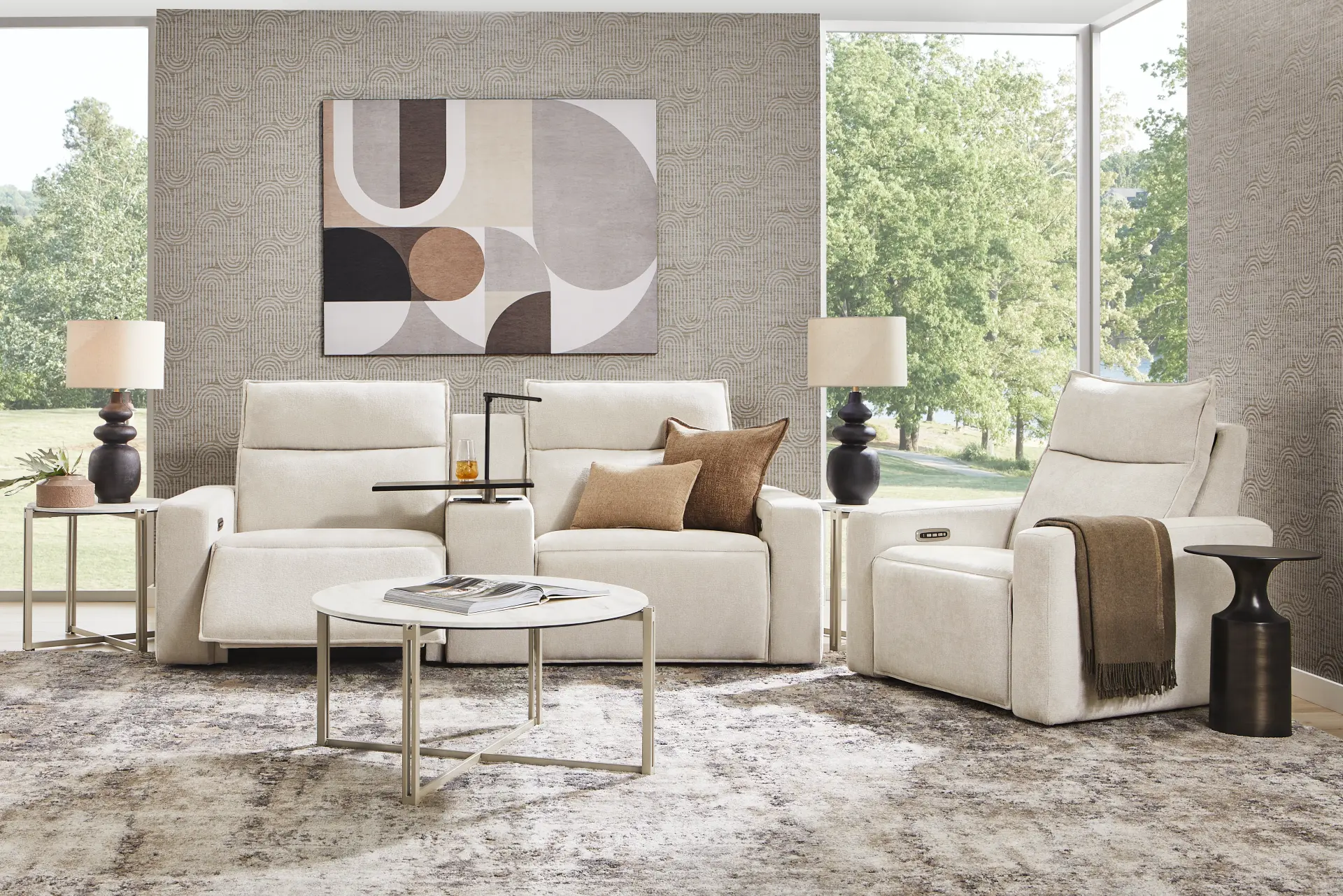 Silver 3 Pc Dual Power Reclining ModularTwo