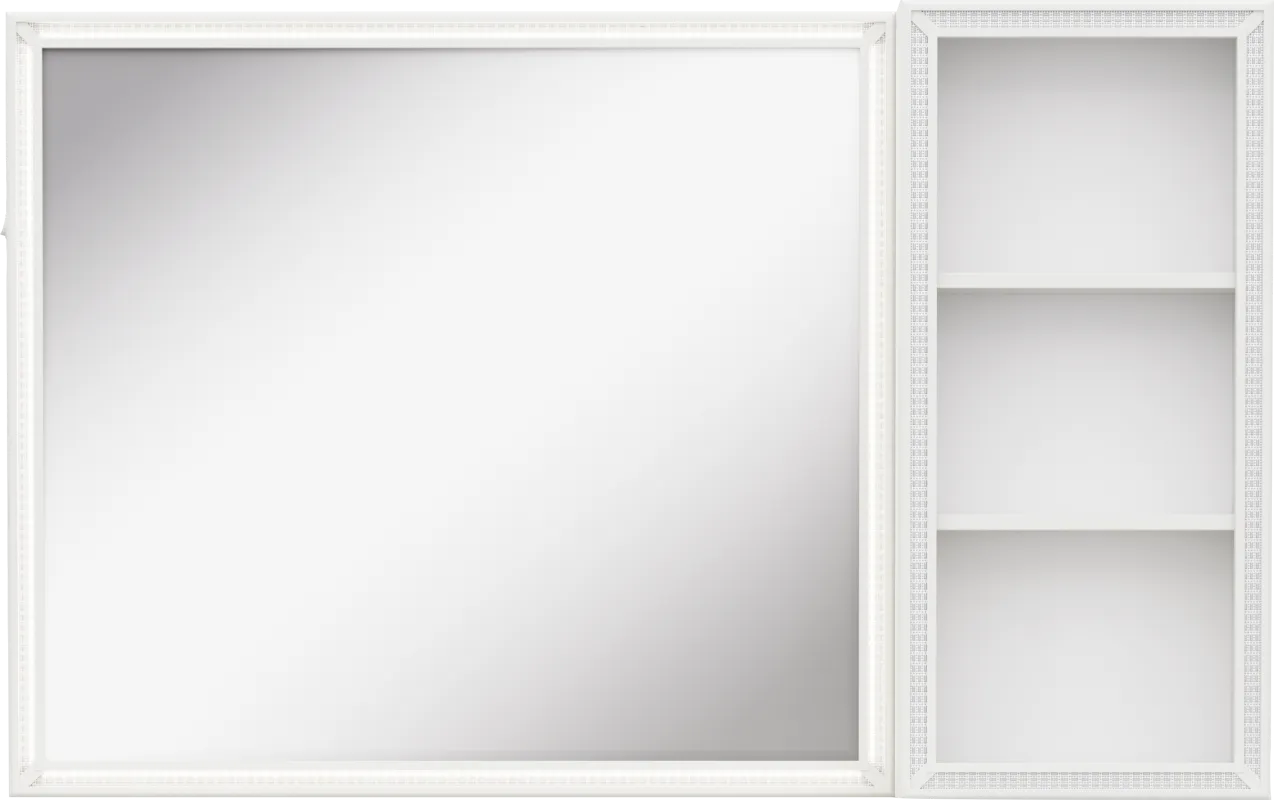 Kids Alyssa White Small Sparkle Mirror and Hutch