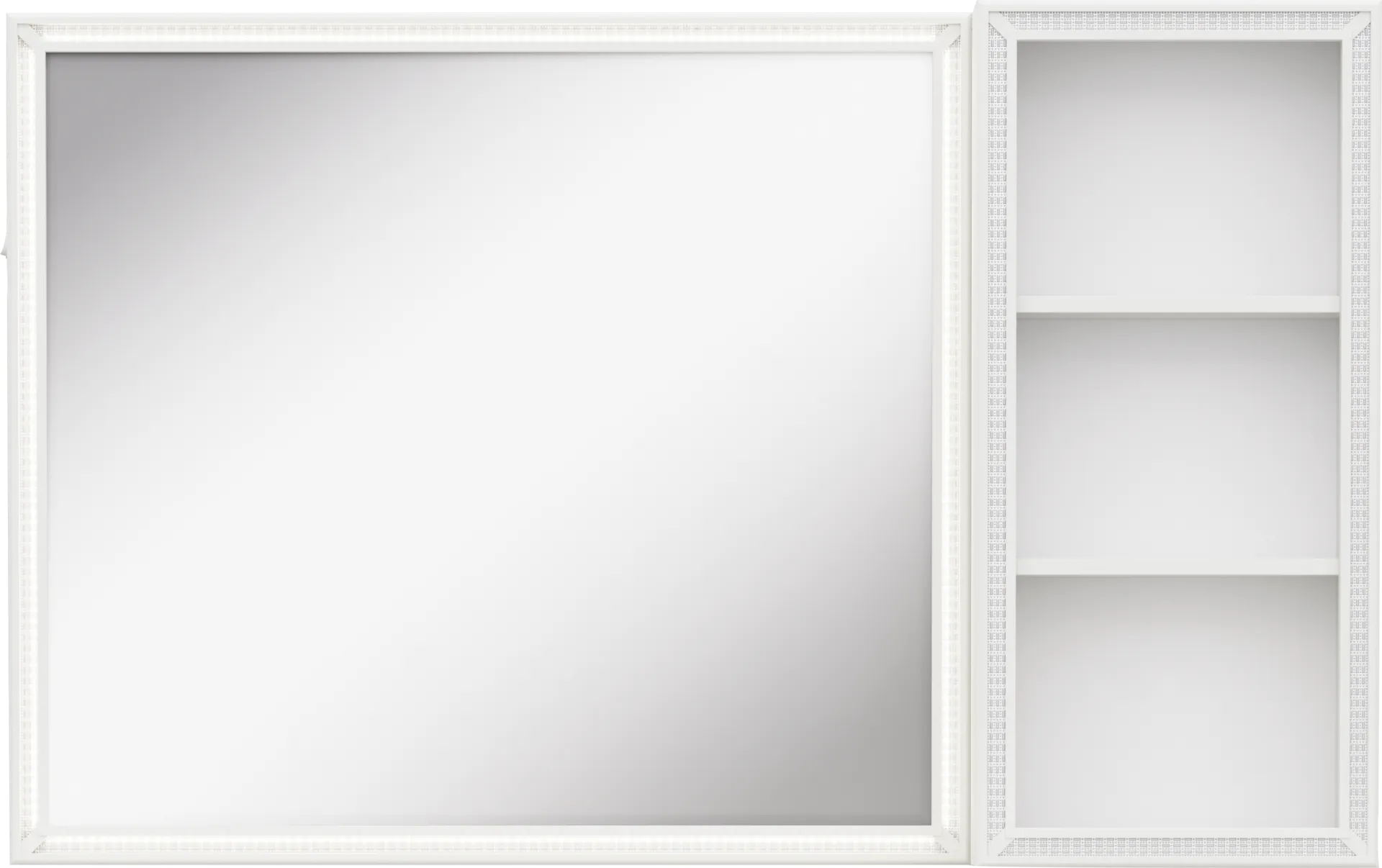 Kids Alyssa White Small Sparkle Mirror and Hutch - Image 1