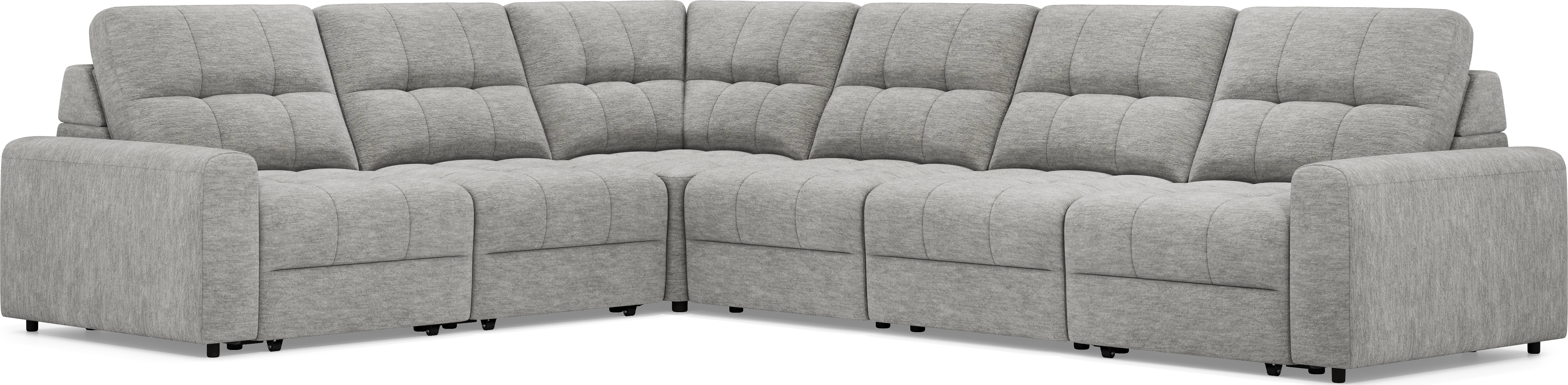 Meriwether Gray 6 Pc Power Slider Sectional - Thumbnail - Image 1