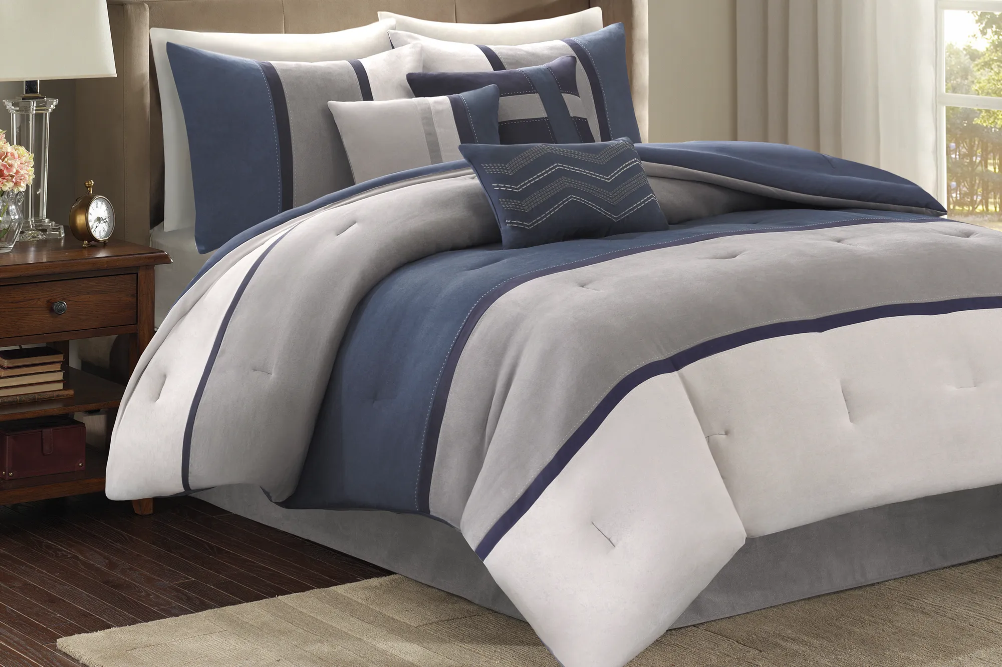 Palisades Blue 7 Pc King Comforter Set - Thumbnail - Image 2