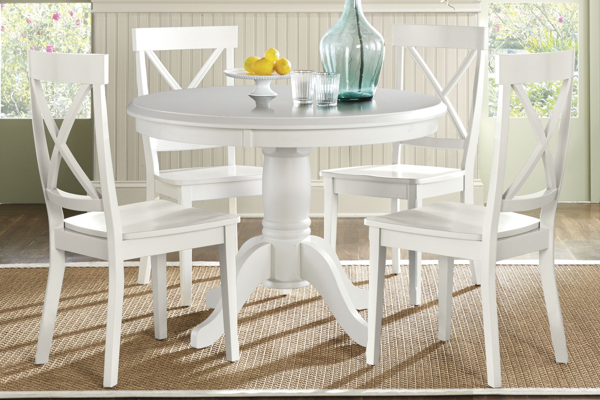 Brynwood White 5 Pc Round Dining Set with White Chairs - Image 1