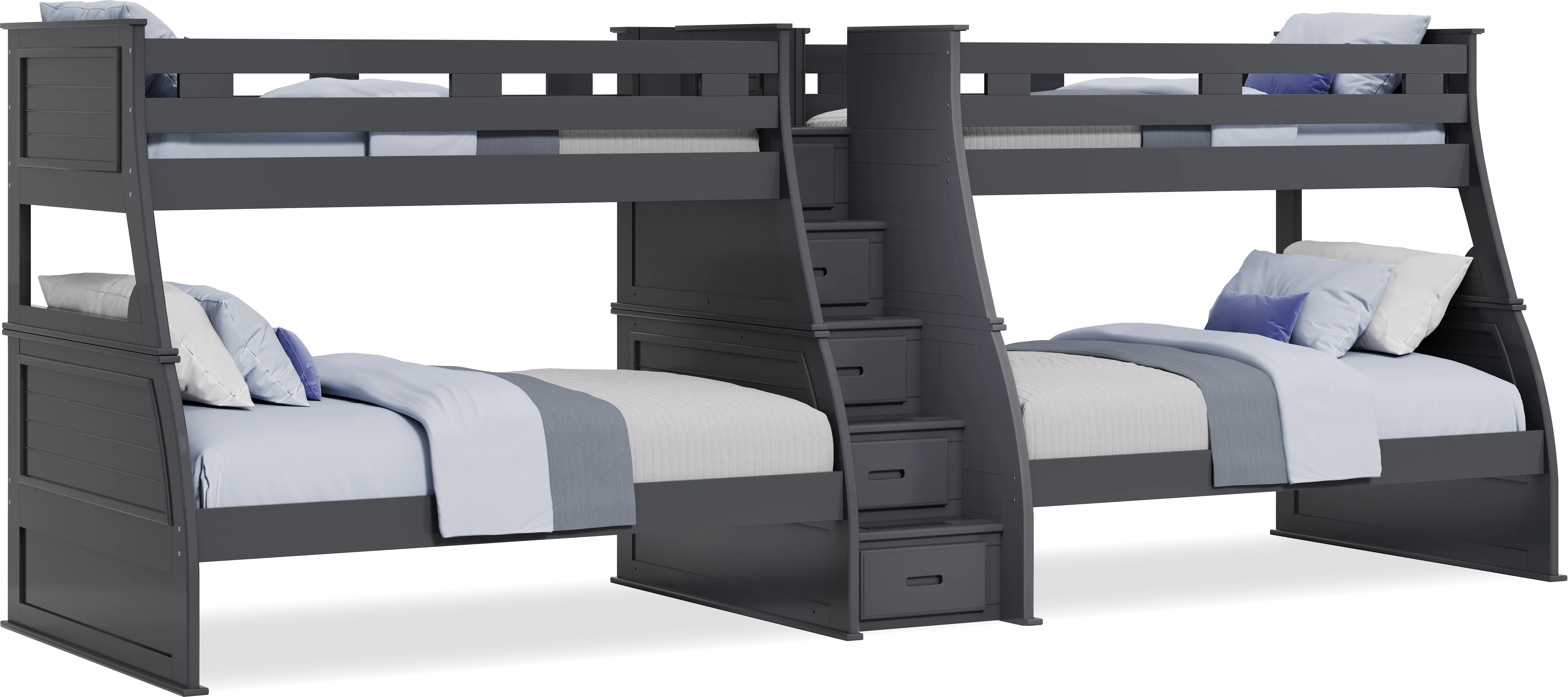 Kids Hilton Head Graphite Twin/Full Double Step Bunk - Thumbnail - Image 1