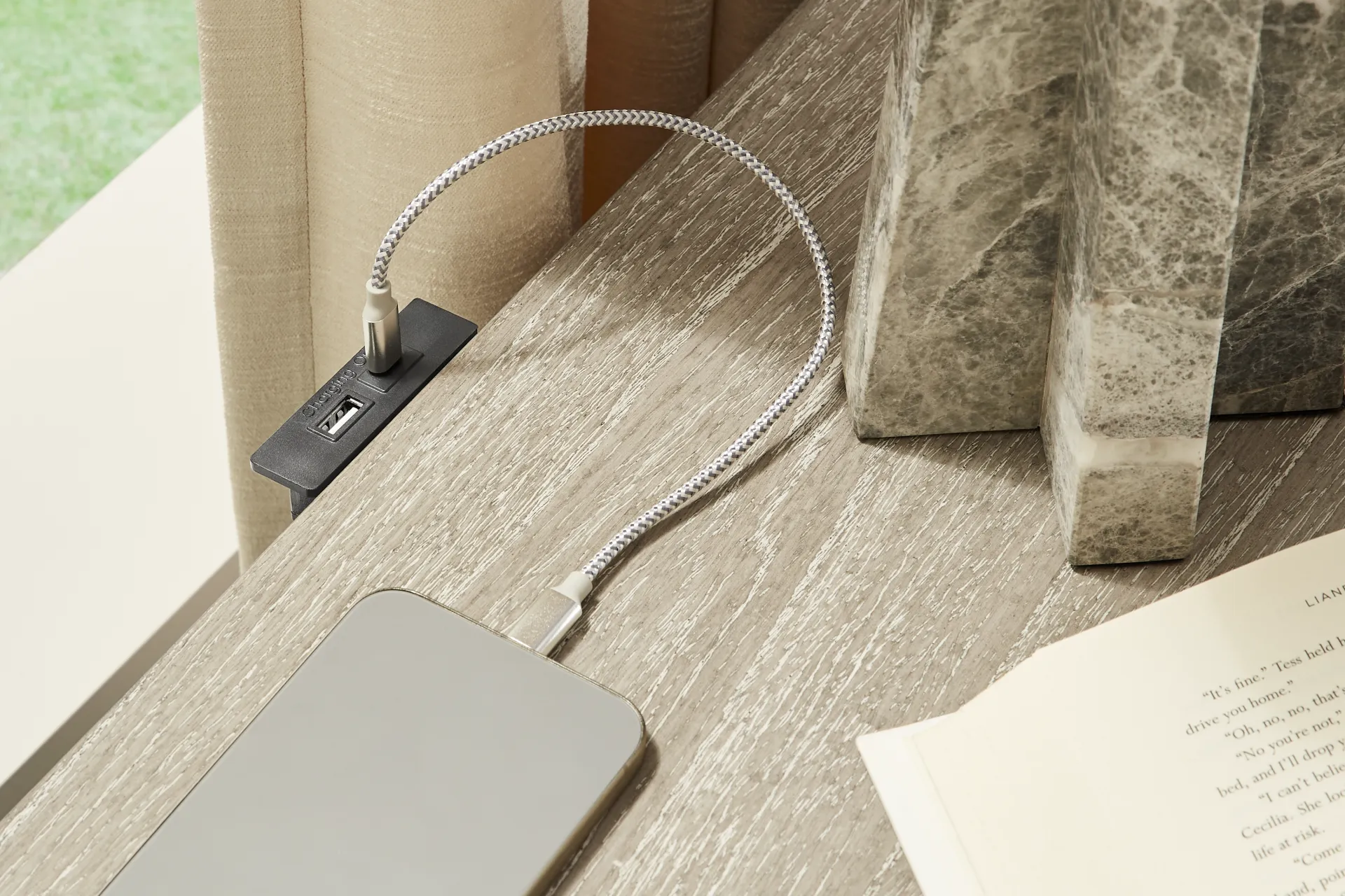 Santa Clarita Light Gray Nightstand - Image 5