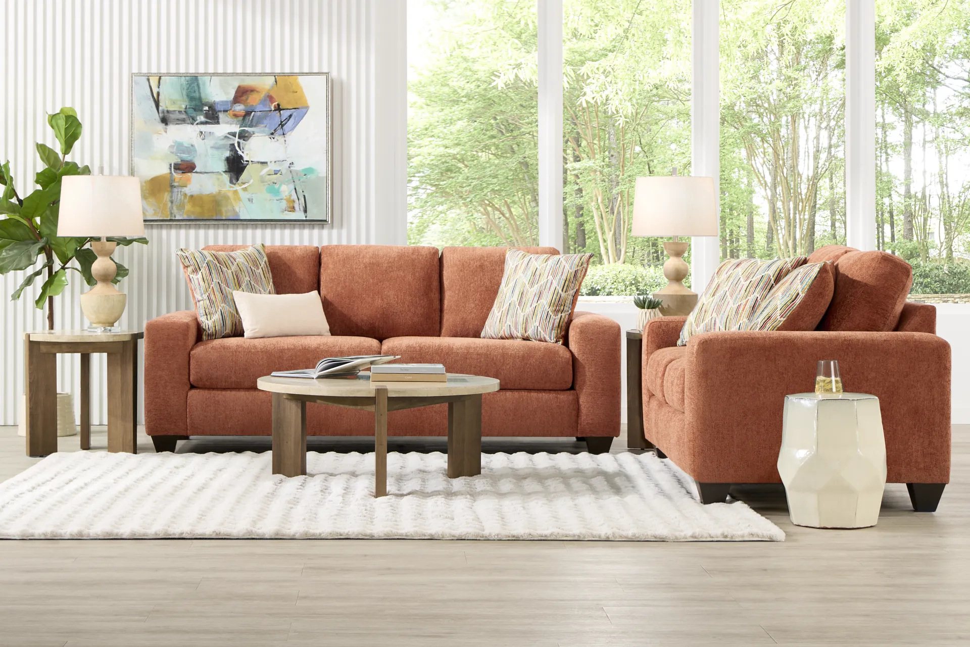 Mallard Trace Orange Sofa - Image 2
