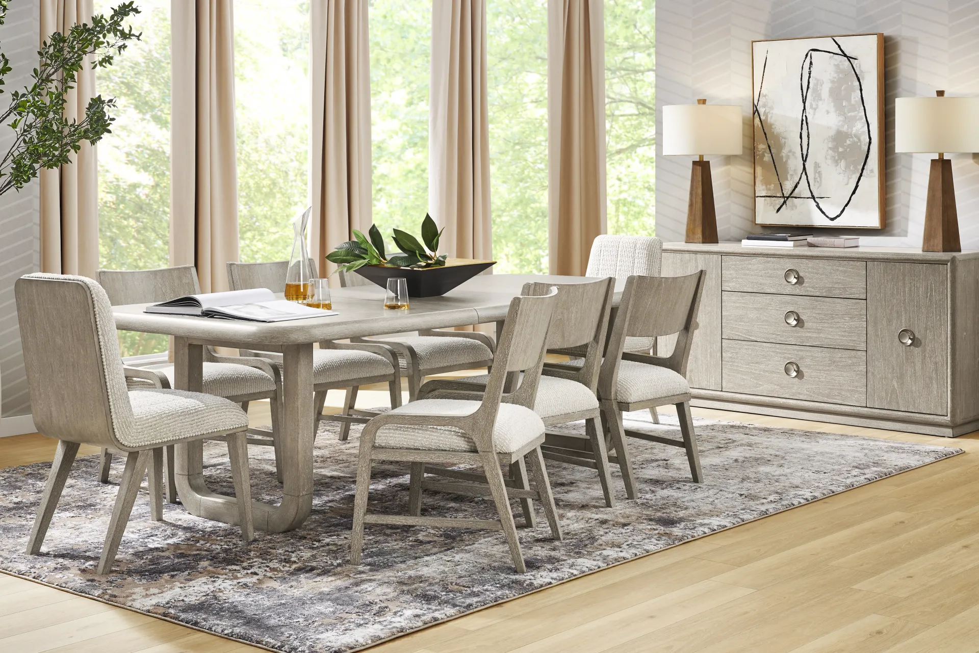 Santa Clarita Light Gray 9 Pc Dining Room - Image 1