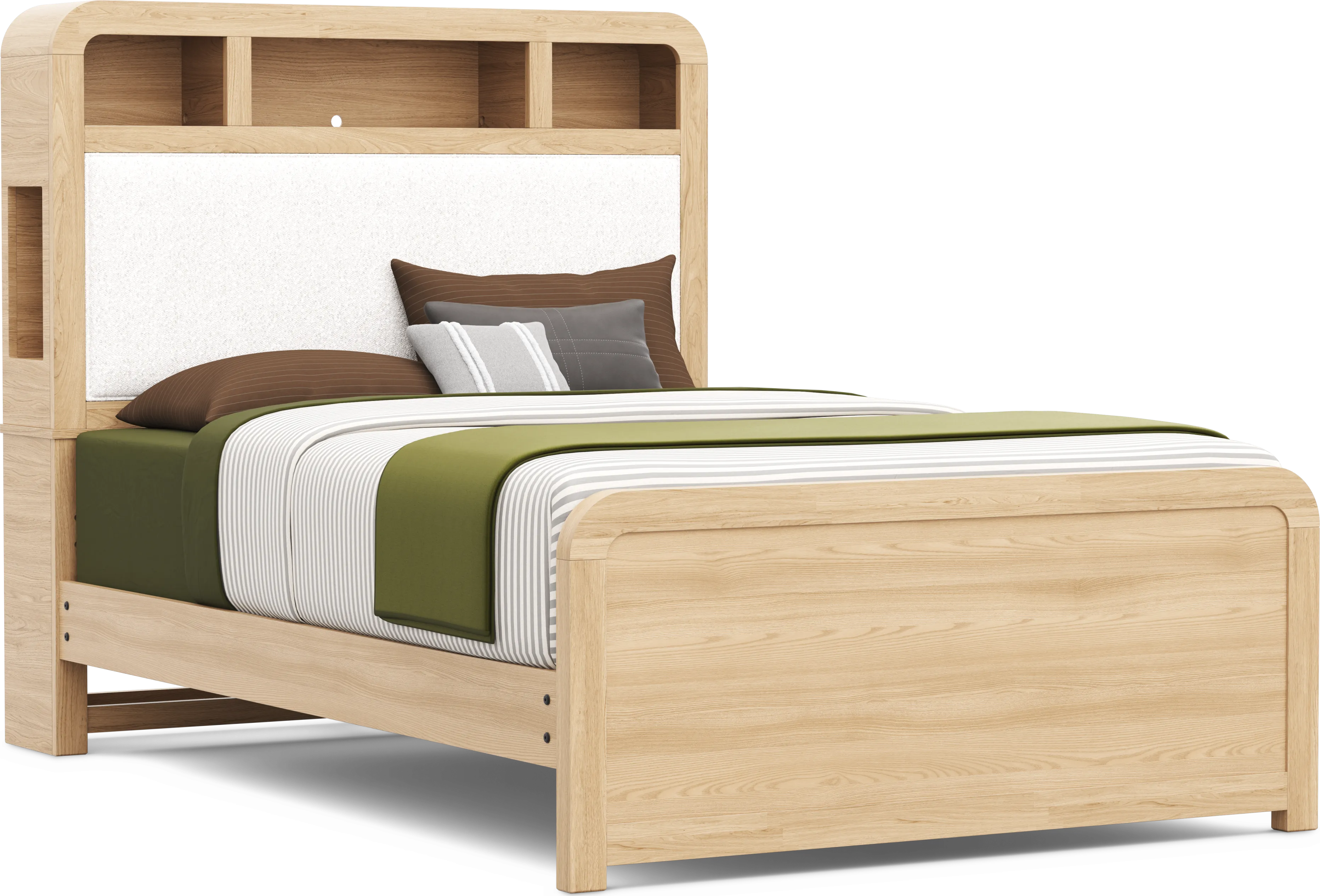 Kids Hidden Hills Light Oak Full Bookcase Bed