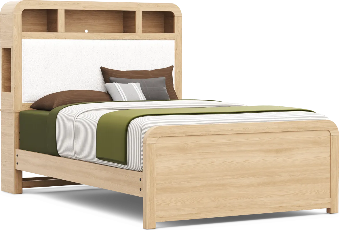 Kids Hidden Hills Light Oak Full Bookcase Bed