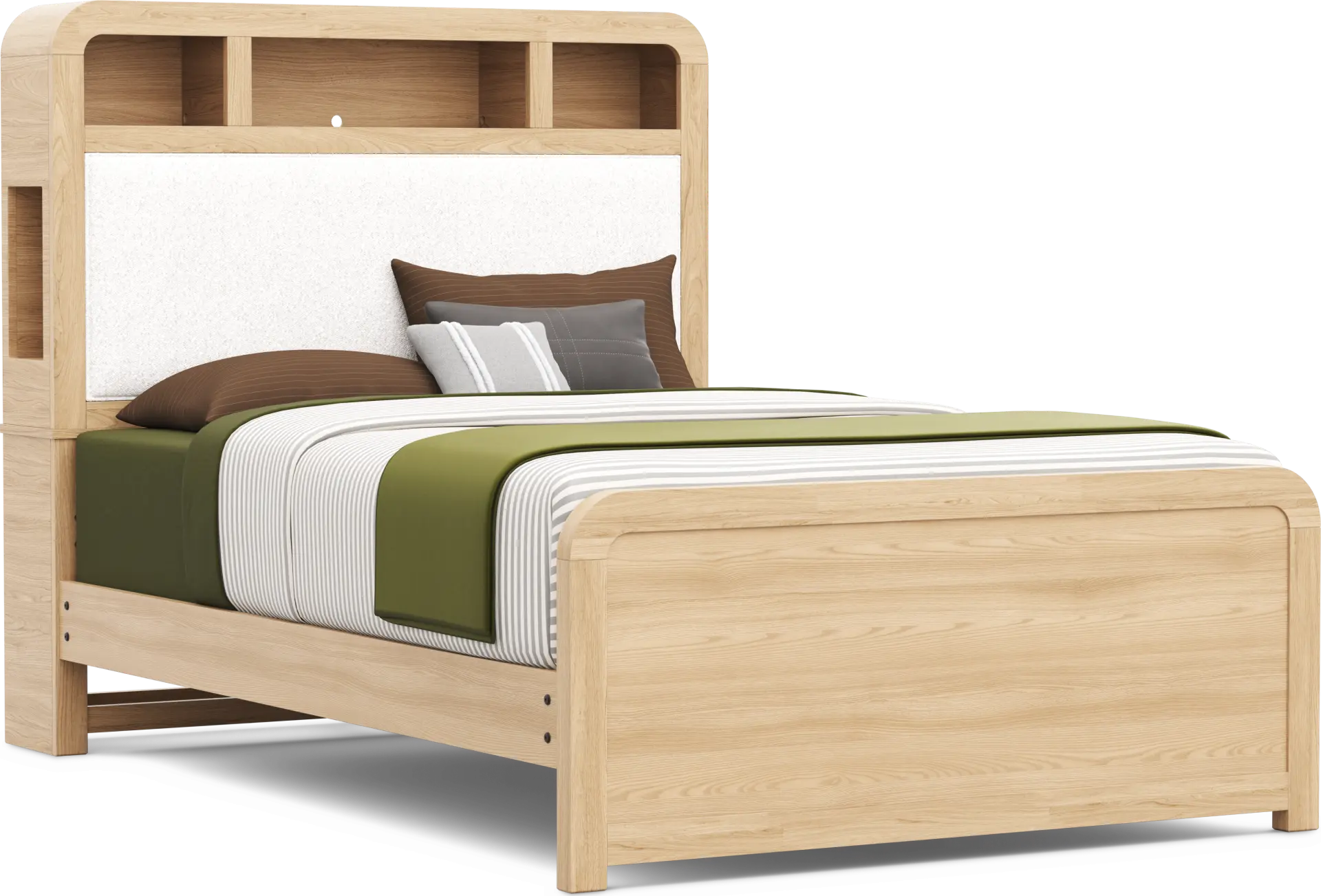 Kids Hidden Hills Light Oak Full Bookcase Bed