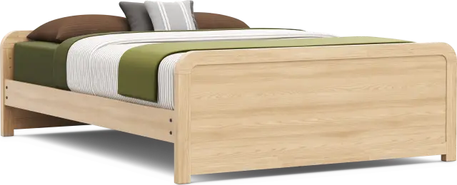 Kids Hidden Hills Light Oak Queen Low Profile Bed - Thumbnail - Image 2