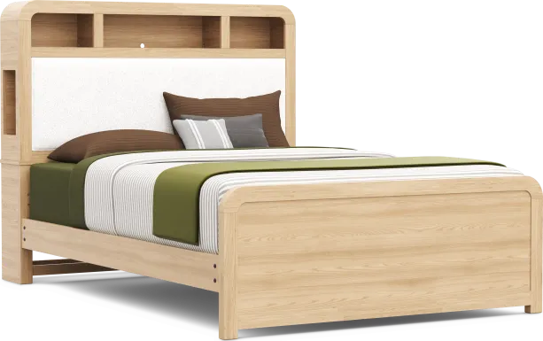 Kids Hidden Hills Light Oak Queen Bookcase Bed