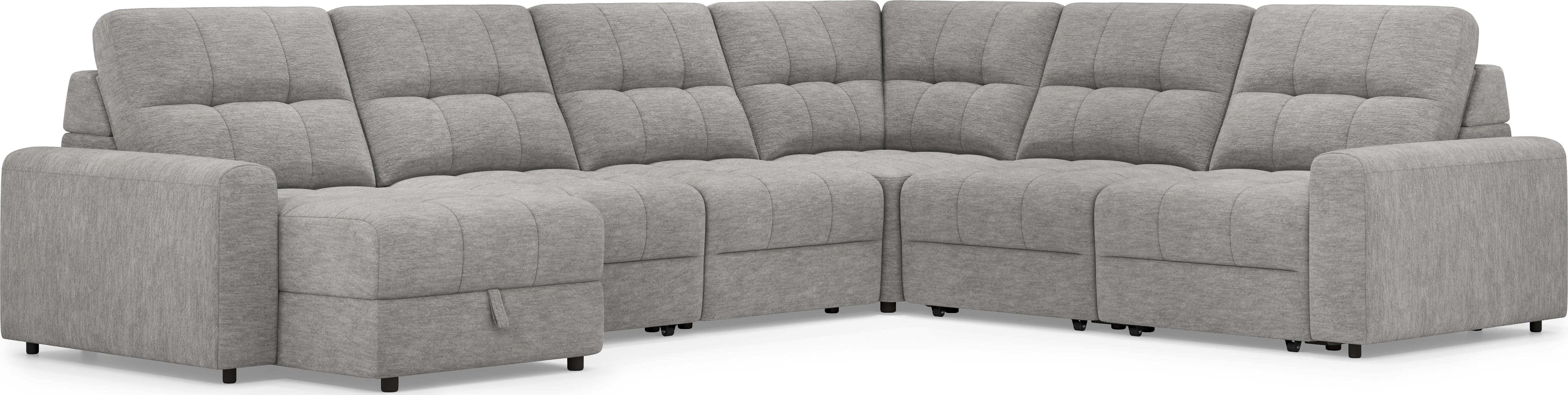Meriwether Gray 6 Pc Power Slider Sectional - Thumbnail - Image 1