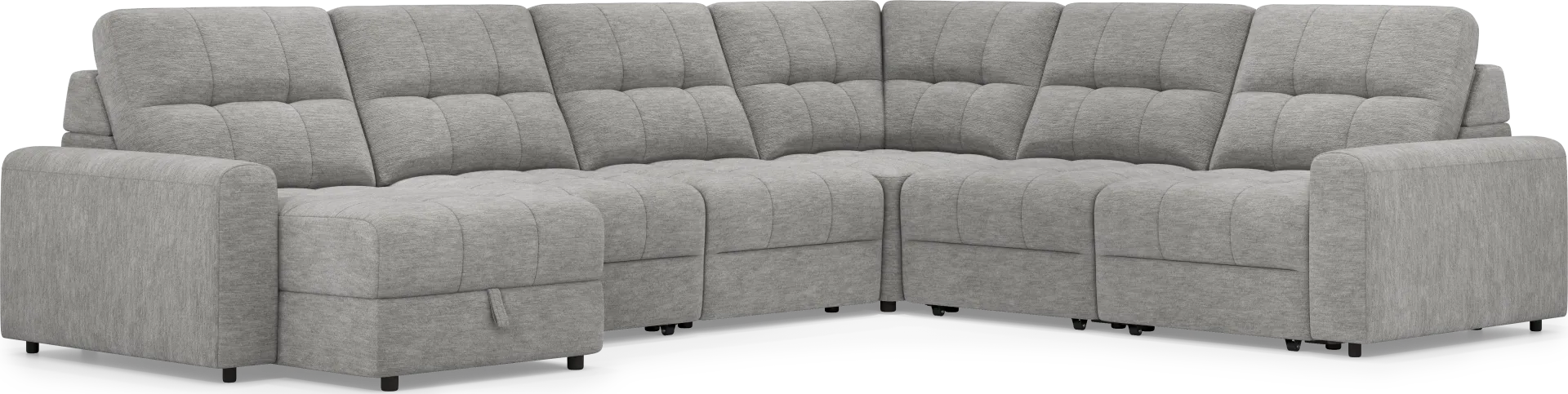 Meriwether Gray 6 Pc Power Slider Sectional - Image 1